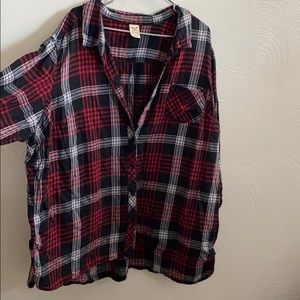 Plus size plaid top